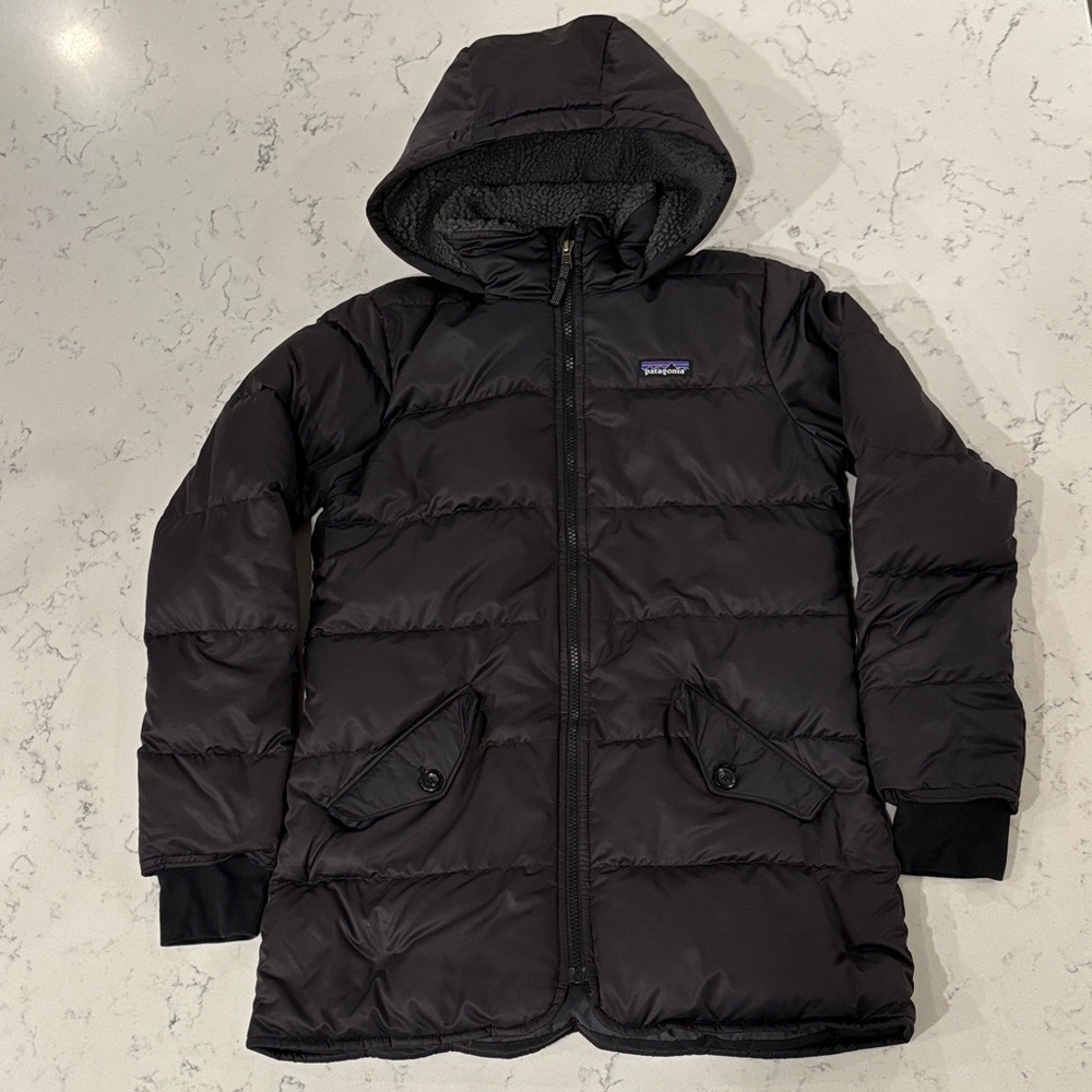 Patagonia Down Parka - Black - Girls Large